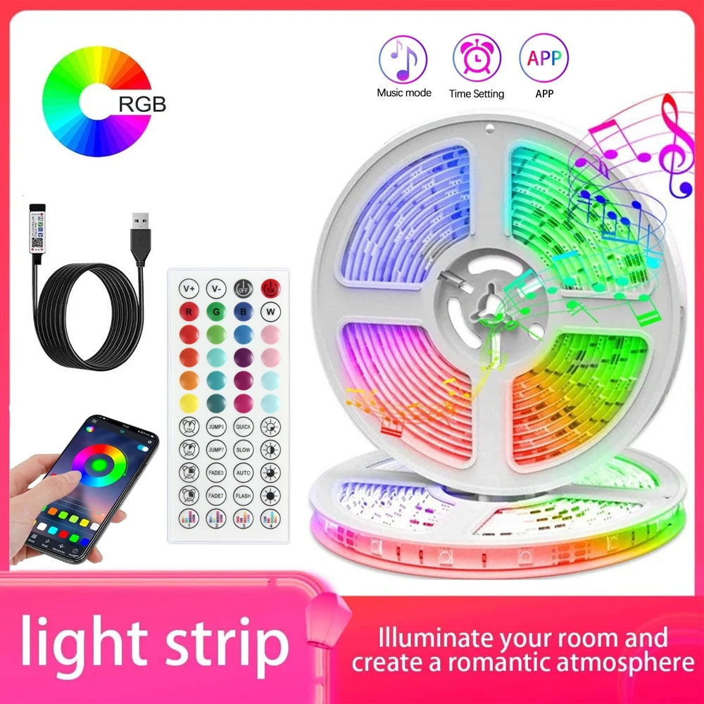 Bluetooth Neon LED Strip Lights para Decora o de Quarto Fita RGB Cor bluetooth-neon-led-strip-lights-para-decora-o-de-quarto-fita-rgb-cor