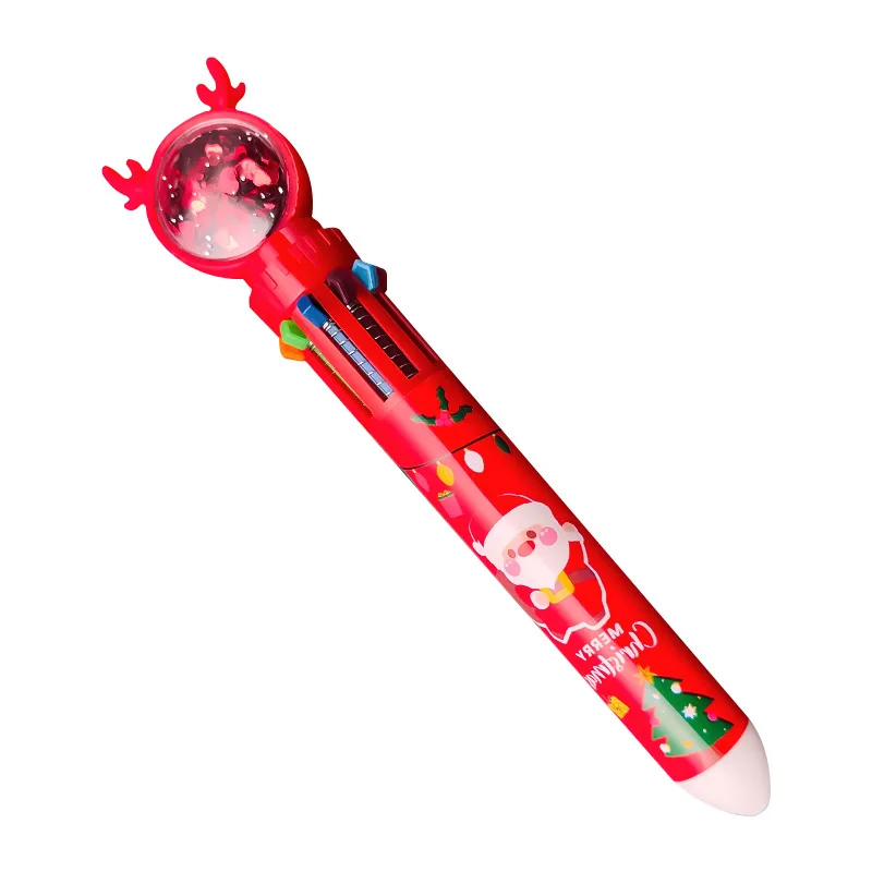 Creative Cute Ballpoint Pen 10-Color Press-Action Cartoon Multi-Color Pen  Student Marker Focus Handbook Writing Decorative Pen - China Christmas  Water Pen, Christmas Children's Gifts