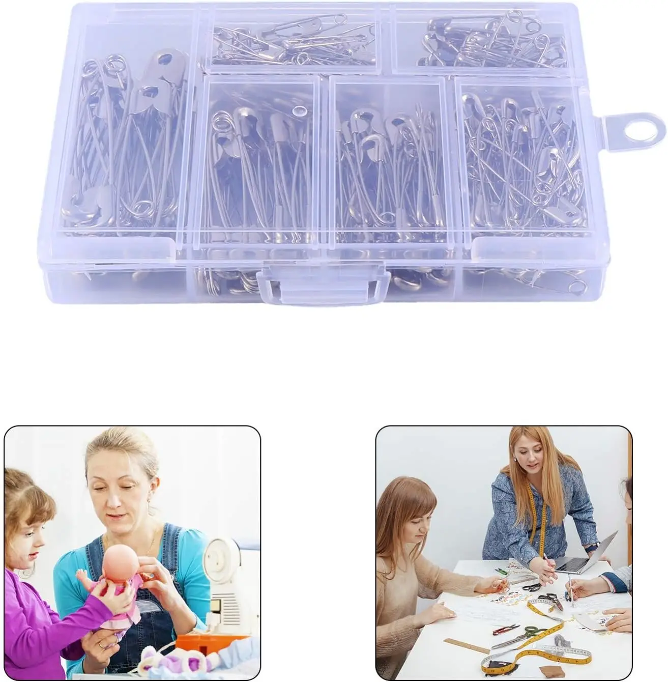 250개 안전핀 스테인리스 스틸 핀 의류 위치 표시용 의류 및 보석 제작 액세서리 도구