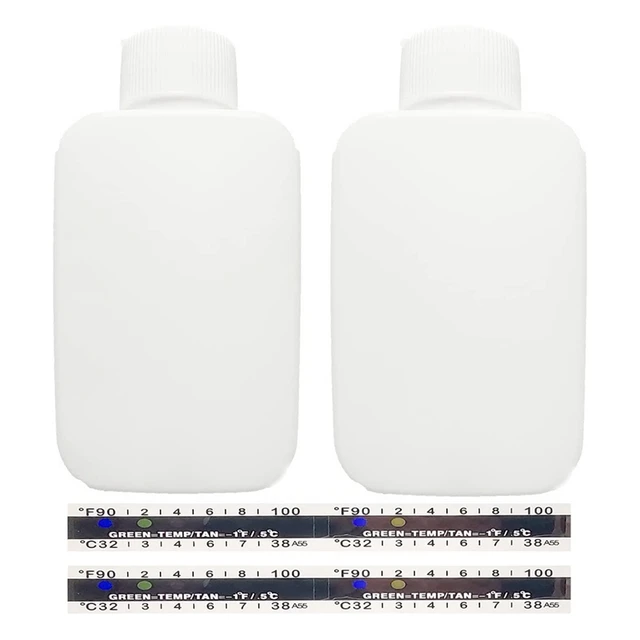 A 12 Darabos Vizeletvizsgálat Teljes Készlet 2 Áttetsző, Hordozható Üres Palackot, 10 Ragacsos Hőmérsékleti Tesztcsíkot Tartalmaz - Image 3