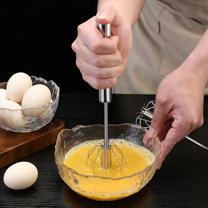 Semi-automatic 304 stainless steel hand egg beater coffee milk frother