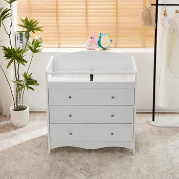 White three-drawer Changing Table 2