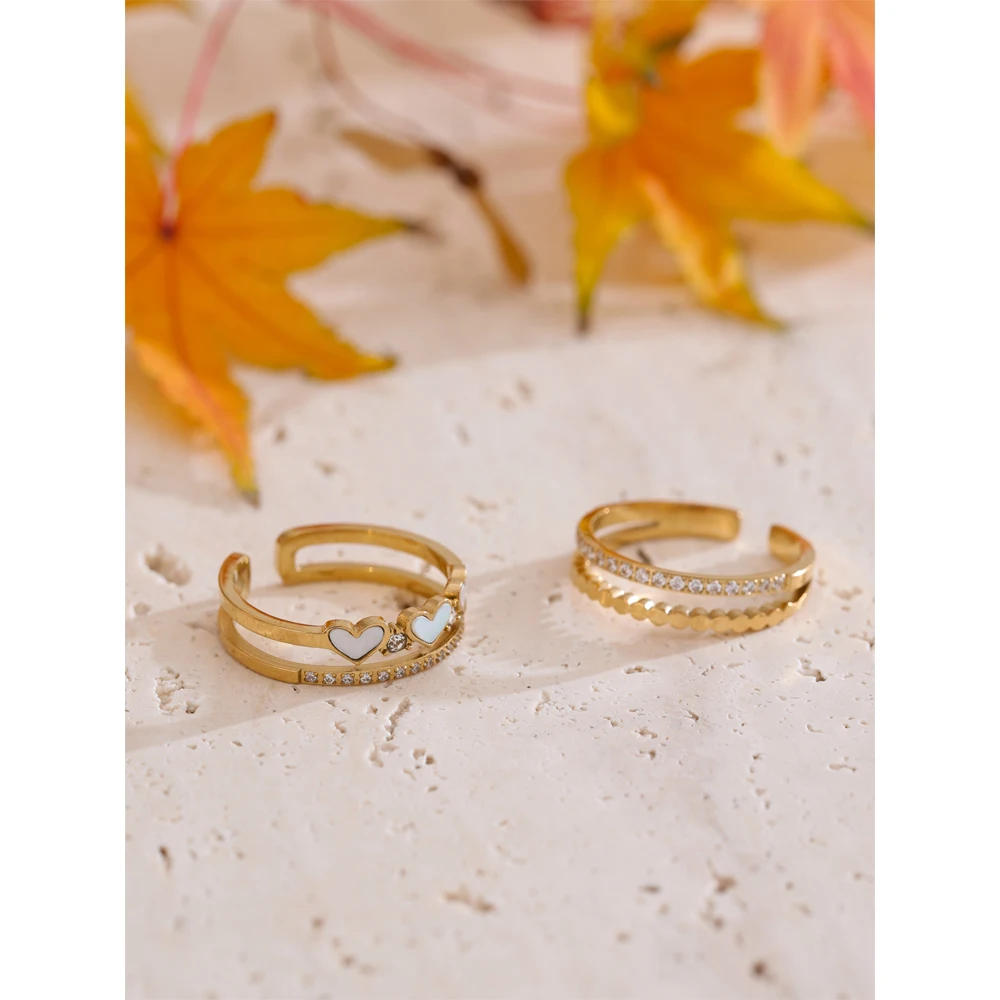 Yhpup Double Layer Ring 18K Gold PVD Plated