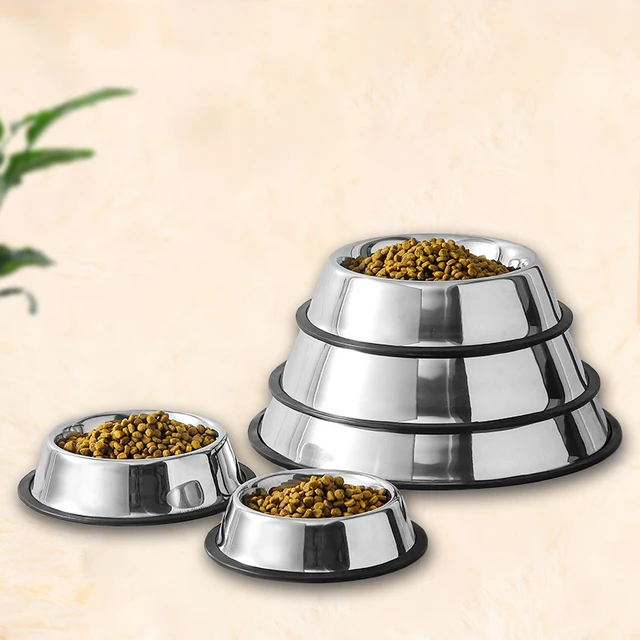 Quality Stainless Steel Pet Dog Bowl Anti-ant Shape Pet Supplies Anti-Tipping Thickened Easy to Clean Non-Slip 6