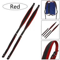 Deluxe Leather Adjustable Accordion Shoulder Straps (Red)