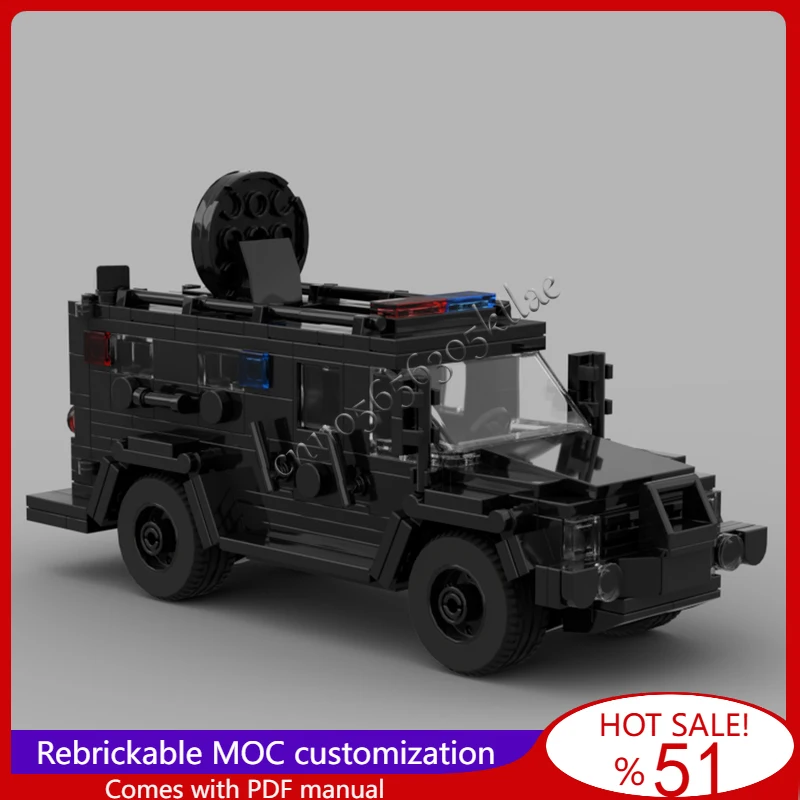 332 PCS MOC 도시 교통 시리즈 SWAT 트럭 모델 기술 빌딩 블록 어린이를위한 창의적 장난감 깜짝 크리스마스 선물