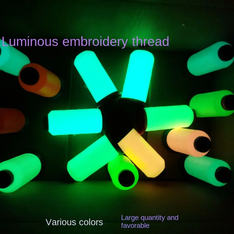 1000 Yards 900Meters Luminous Sewing Thread Machine Glow in the Dark DIY Embroidery Textile Material New embroidery thread metallic thread