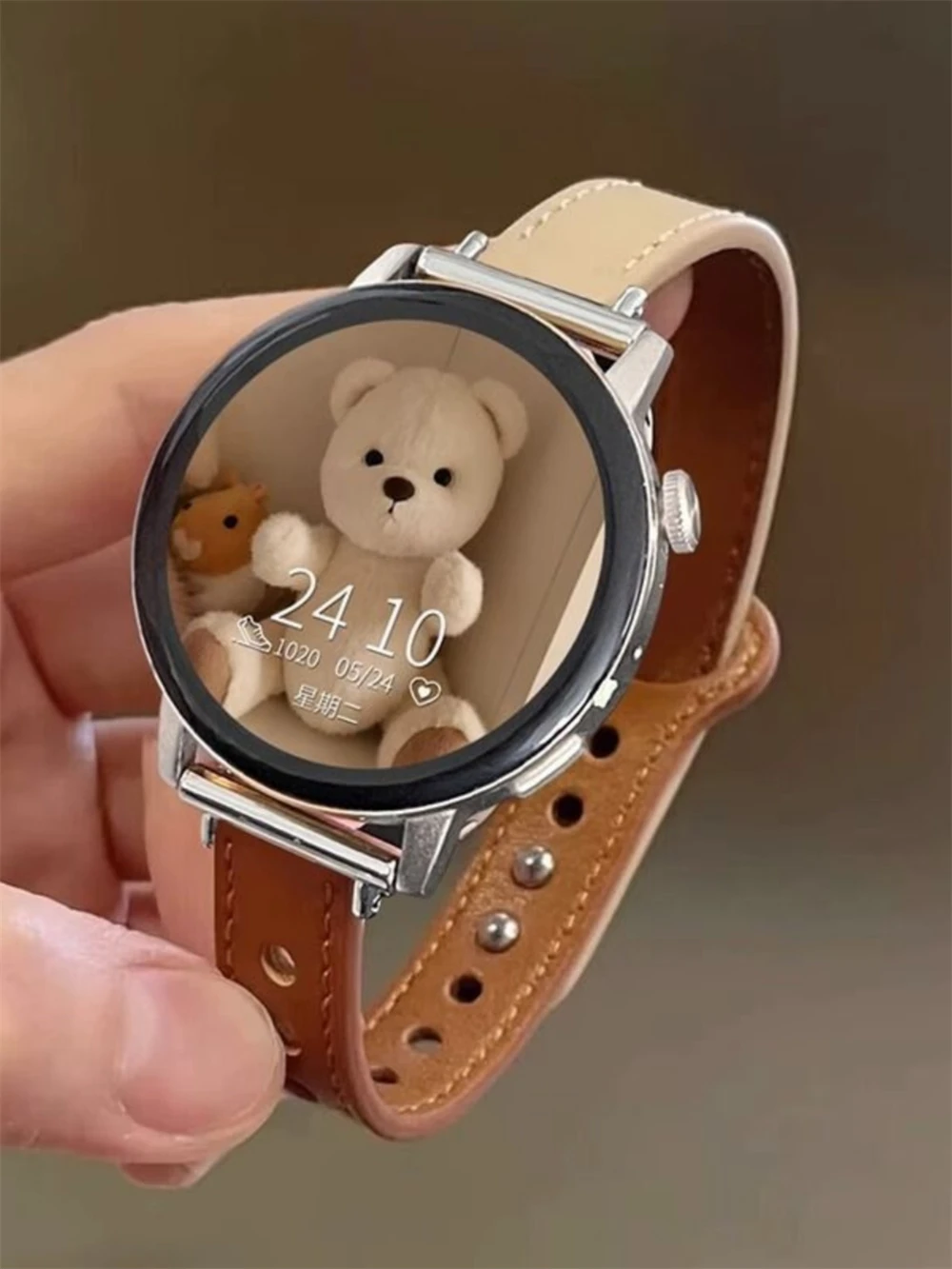 Elegant Thin Leather Smartwatch Band - Premium Strap Bracelet