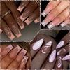 MEET ACROSS 4PCS/SET Reflective Gel Nail Polish Pink Purple Blue Glitter Semi-permanent UV Gel Nail Art Varnish For Manicure 5