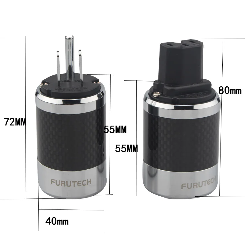Furutech-fibra de Carbono Ródio Plug Power Plated com Junta Hi-end Preto ue Eua Padrão ac Iec Feminino Hi-fi Eua Alimentação ac Fi50 - Image 6