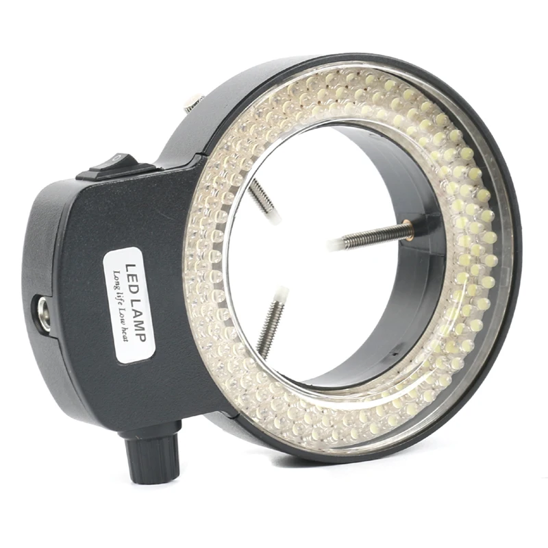 Adjustable 6500K 144 LED Ring Light Illuminator Lamp For Industry Stereo Microscope Lens Camera Magnifier 110V-240V Adapter microscope lamp