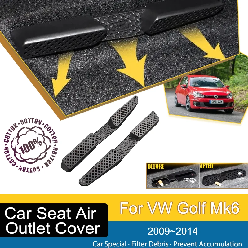 

Car Air Condition Vent Covers For Volkswagen Golf6 VW Golf MK6 2009~2014 Under Seat Moulding Outler Film Styling Car Accessories