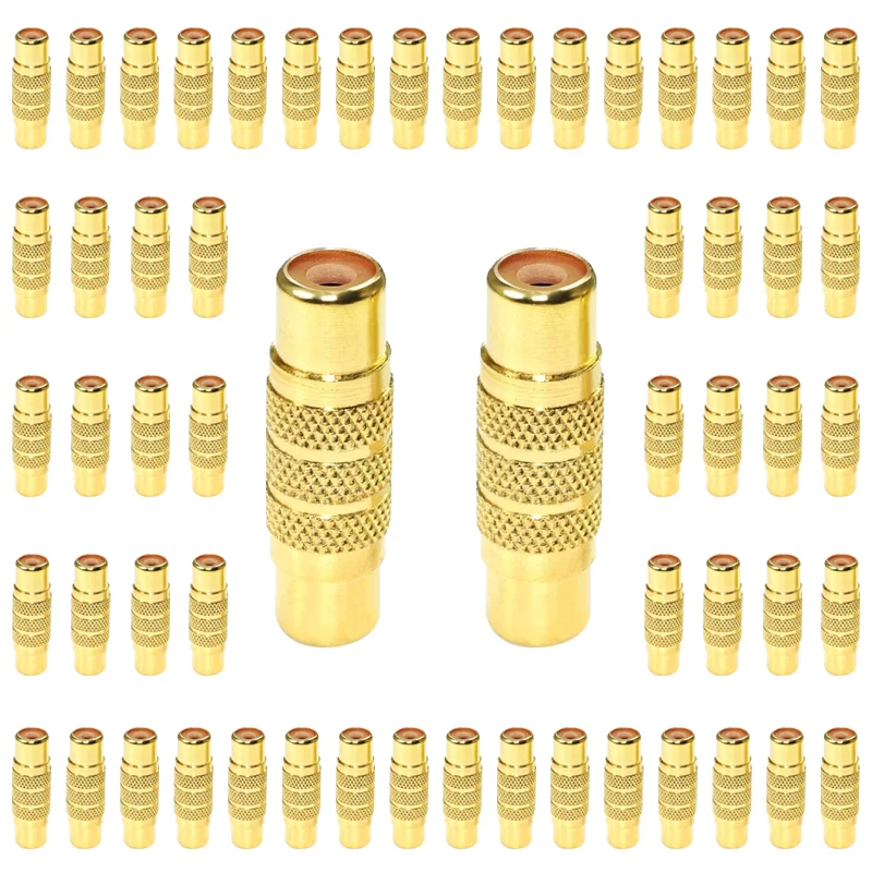 

RCA Female to Female Coupler For Audio Video Joiner Barrel Adapter AV Cable Plug Metal Gold plated