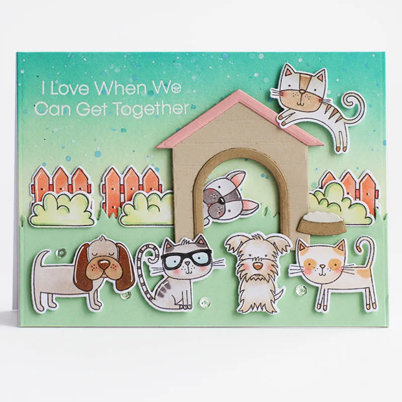 

New A Gathering of Various Animals Metal Cutting Dies&Cordinating Stamps For Scrapbooking Craft Die Cut Card Making Embossing