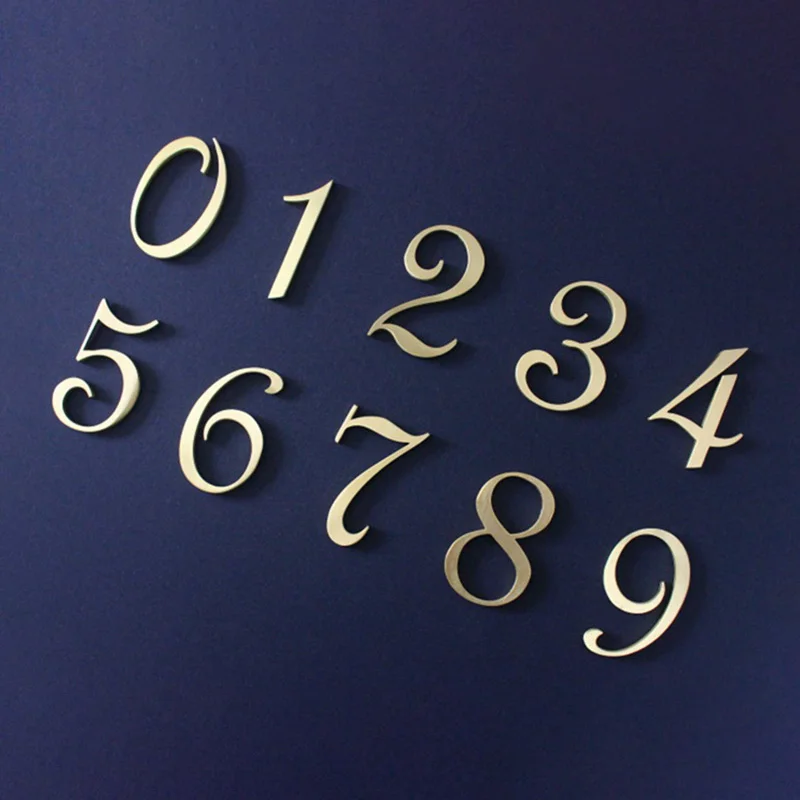 3D Numeral Door Plaque House Drawer Sign 0-9 Number Sticker Acrylic Building Floating Exterior Apartment Address Door Label 1pc house number signs door signs house numbers number plate house wall plaques