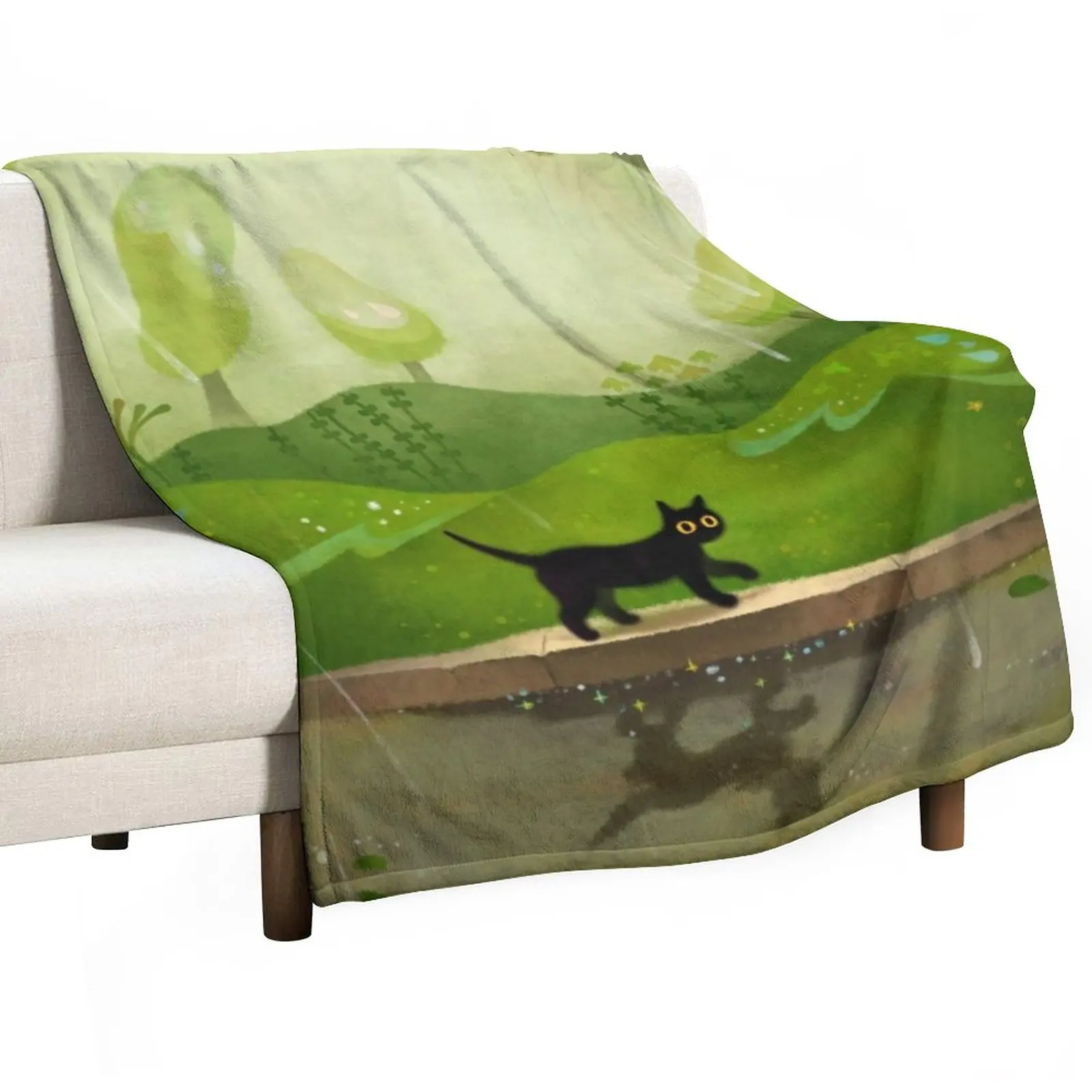 

Kitty on a rainy day Throw Blanket Cute Blanket Bed linens Blanket For Decorative Sofa