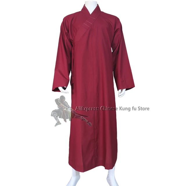 Forespørgsel Billy ged Portræt High Quality Shaolin Buddhist Monk Robe Meditation Dress Kung fu Uniform  Buddhism Clothes Dark Red - AliExpress