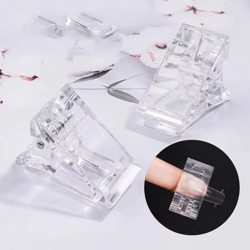 5/10 Pezzi Clip per Unghie in Acrilico Trasparente per Estensioni Rapide di Gel Polish, Strumenti per Manicure con Lampada UV - immagine 5