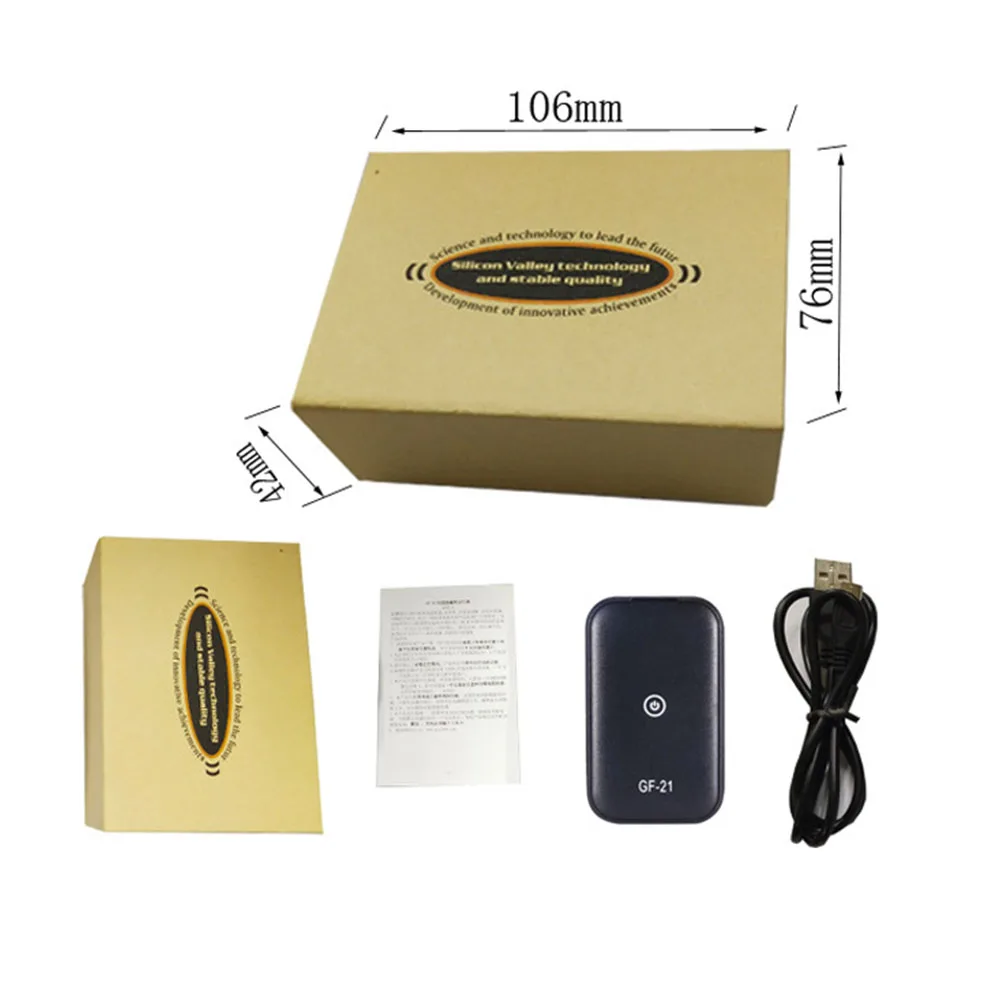 GF21 Mini GPS Real Time Car Tracker Anti-Lost Device Voice Control Recording Locator High-definition Microphone WIFI+LBS+GPS Pos 