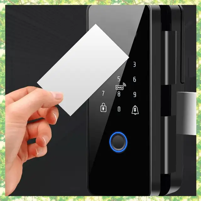 Smart-Waterproof Tuya Wifi Smart Door Lock Fingerprint Electronic Rim Lock For Glass Door 2