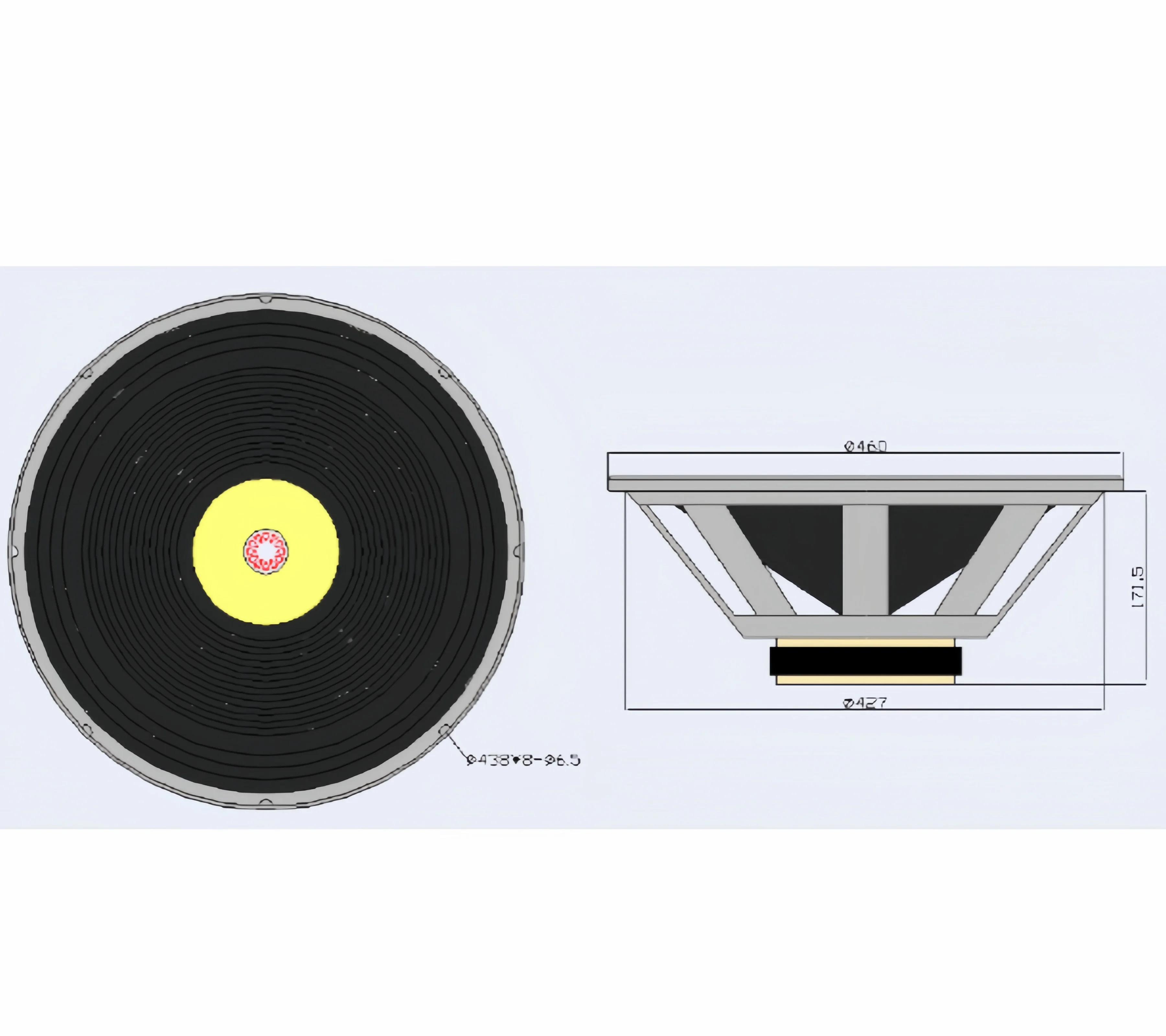 B-1567 LiiSong F18 18인치 풀레인지 스피커 플로어 스탠딩 스피커 40-80W 8옴 (1쌍)
