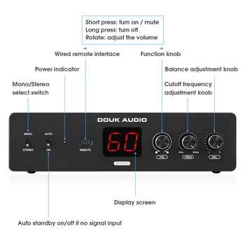 Nobsound BSA-600 230W Bridge Stereo/Mono Bass Shaker Amplifier Subwoofer Power Amp for Transducer 2