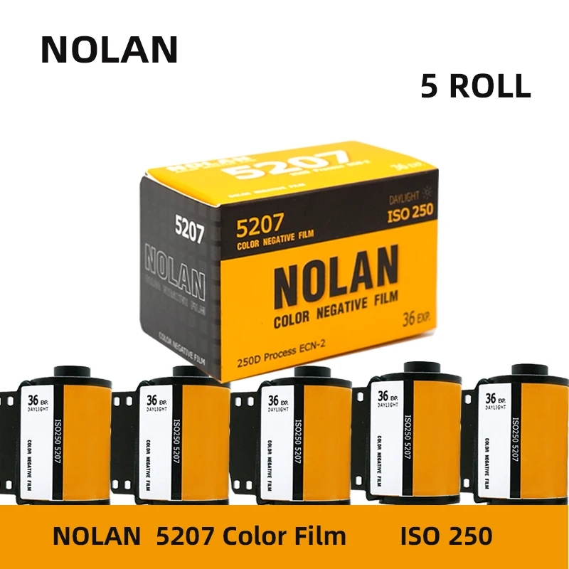 

5 рулонов цветной пленки Nolan 5207 250D 135 рулон отрицательной пленки ECN2 обработка Iso 250 36EXP/рулон Срок годности (05,2025)