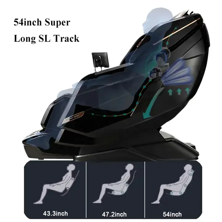 Massage Chair 4D with Atmosphere Light Full Body Massage with Voice Control Heating LCD Remote Control Foot Roller Chair