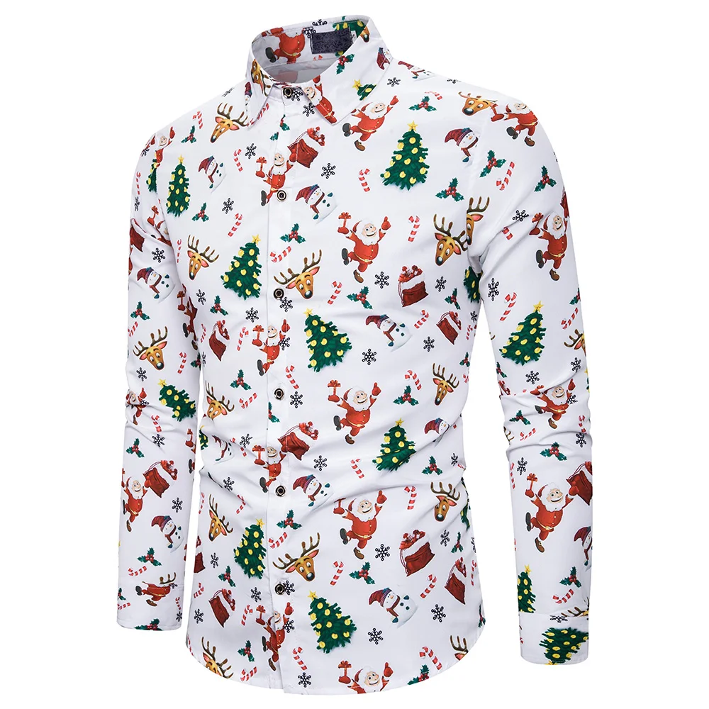 Long Sleeve Shirt Men Casual Shirt Men Long Sleeve Shirt Christmas Shirt