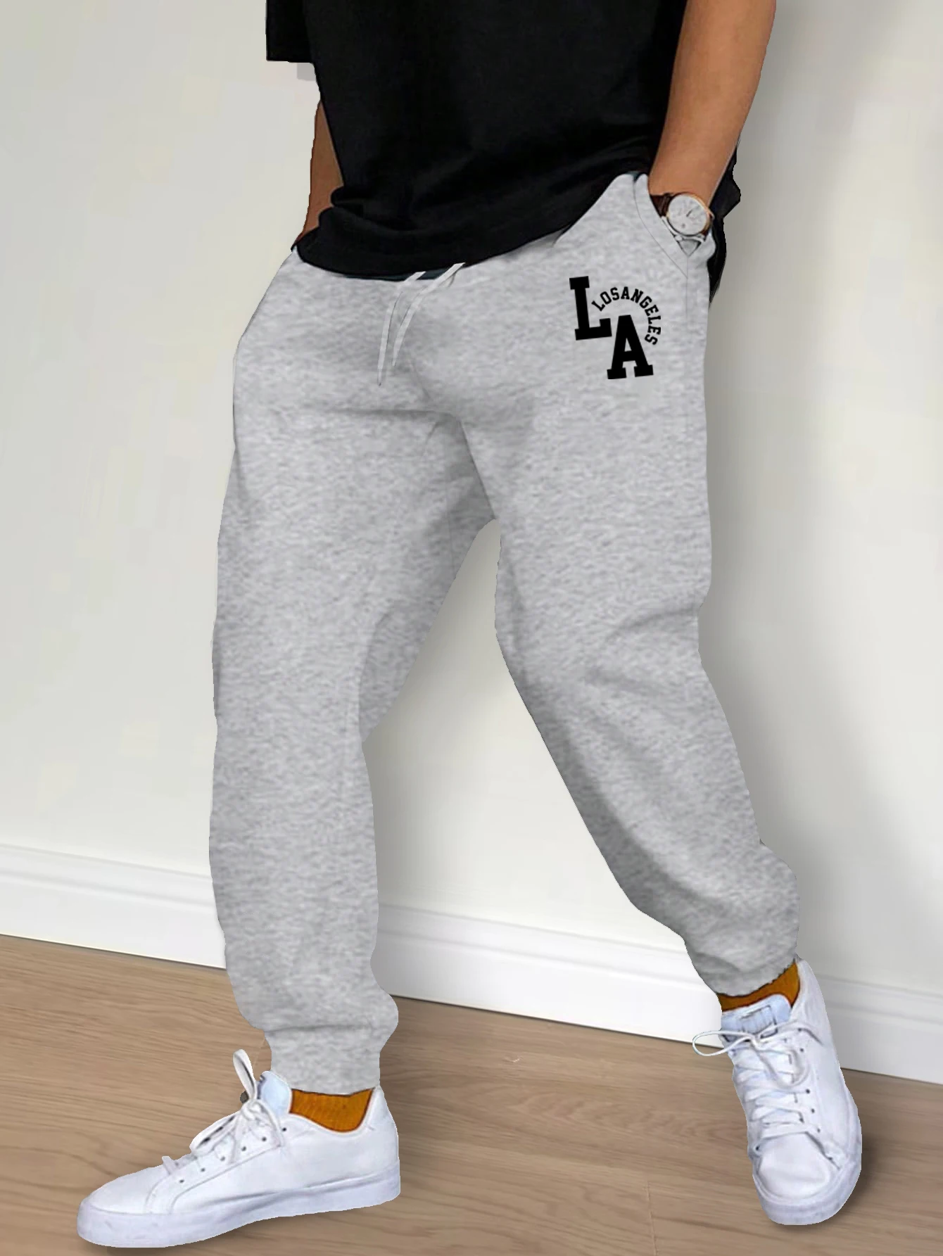 Men's Casual Pants Fashion Drawstring Casual Pants Joggers Workout Running Gym Fitness Sports Trousers Streetwear Trousers S-3XL 2