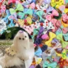 Set Cute Pet Bows Small Dogs Grooming Accessories Rubber Bands Puppy Cat Headwear Print Bow Handmade Hair Band For Dog Wholesale 3