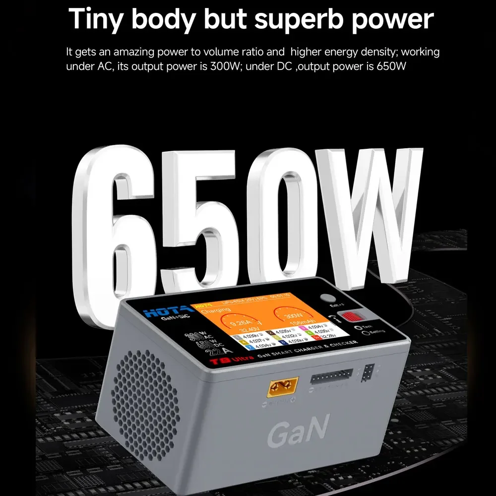 HOTA T8 Ультра Нитрид Галлия GaN Смарт-Зарядное Устройство AC/DC 8S для LiPo LiHv Батареи Быстрая Балансовая Зарядка RC FPV Дрон thumbnail 3