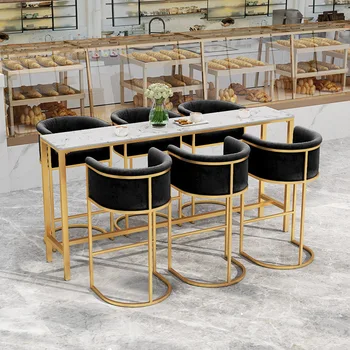 Waiting Barstool Soft Nordic Chair with Backrest Velour Kitchen Bar Stool Luxury Modern Leisure Taburete Cocina Bar Furniture
