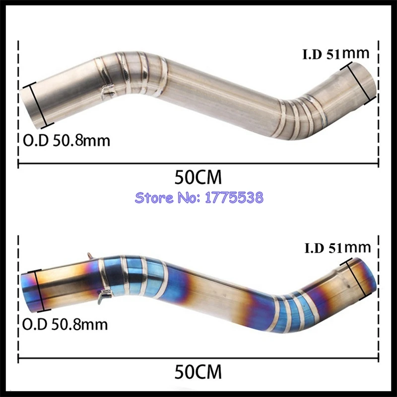 For Kawasaki Ninja ZX-6R 2004-2022 ZX6R 636 2013-2022 Motorcycle Exhaust Middle Link Pipe Connect ID:51mm Exhaust Muffler Can - Image 3