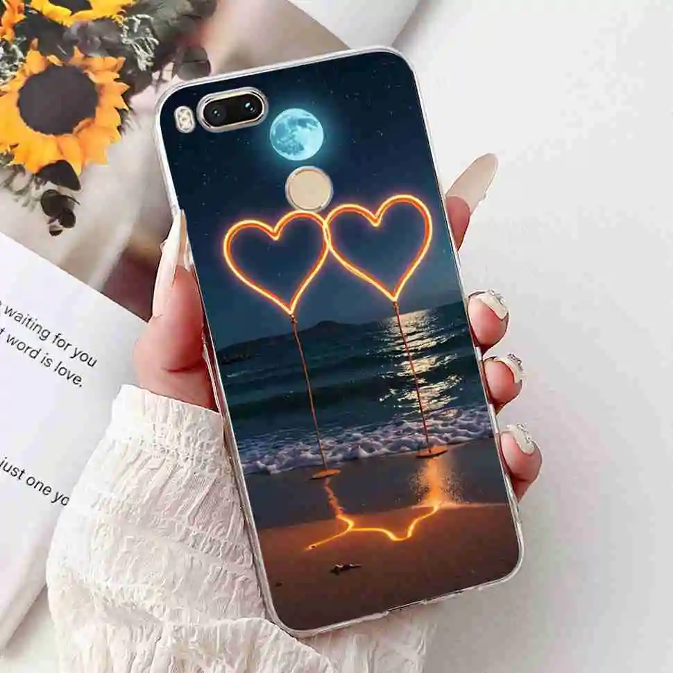 Love Pop Print TPU Soft Silicone Phone Case with Floral Design