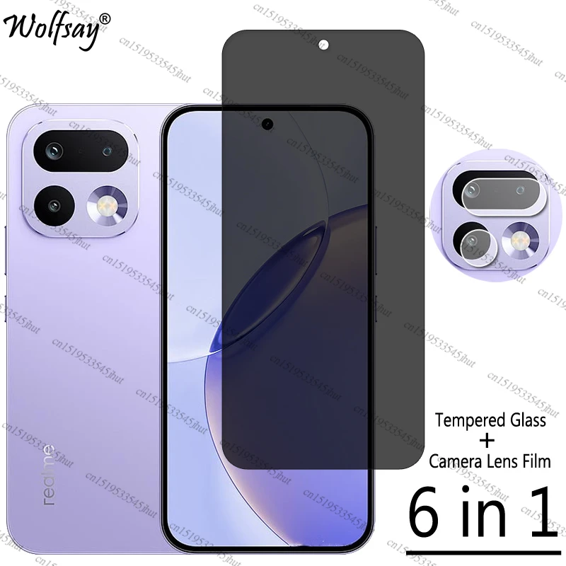 Anti-Spy Tempered Glass Privacy Screen Protector with Camera Protection, 6.78-inch