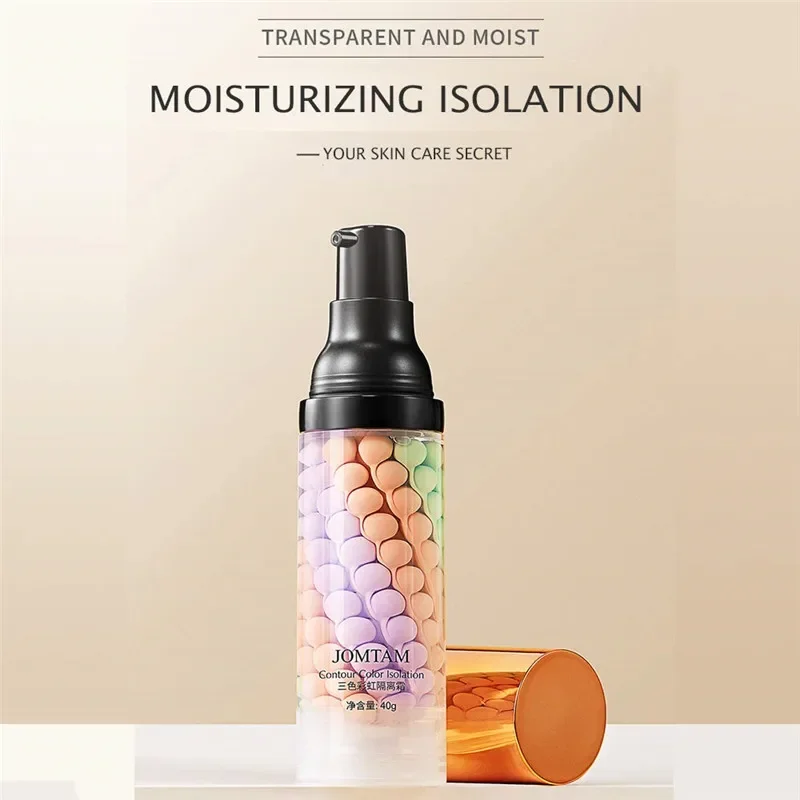 Makeup Cream 40g Face Makeup Primer Tri-color Cream Brighten Contour Color Isolation Waterproof Makeup Foundation Natural Base Cream liquid foundation cushion foundation makeup cream waterproof foundation stick foundation