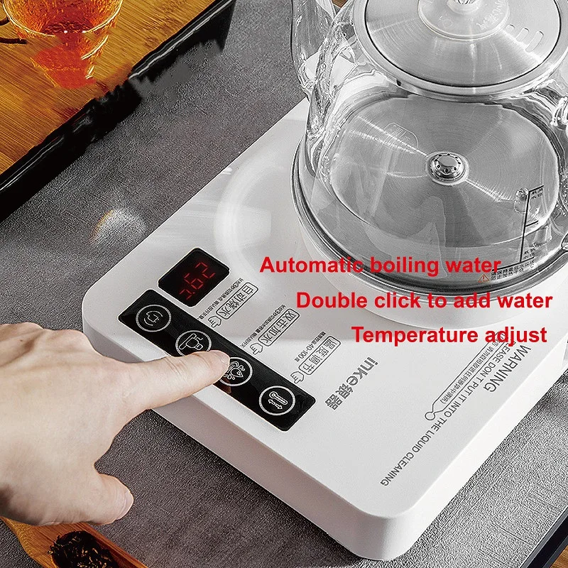 1350W Smart Bottom Out Water Electric Kettle 1000ml Home Temperature Control Glass Tea Brewing Machine Automatic Keep Warm 220V 6