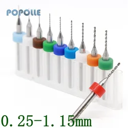 Jeu de micro forets PCB en alliage de tungstène, Circuit imprimé, ensemble de 10 pièces en alliage dur 0.2mm 2mm 