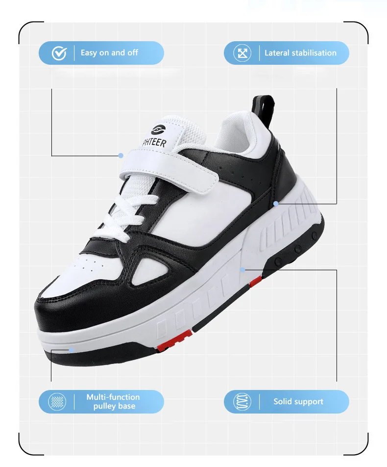 Description Picture 6 of itemRoller Skate Shoes Kids Sneakers Children Junior Boys Girls Birthday Gift With Wheels Rollerskates Outdoor Sports Shoes Casual