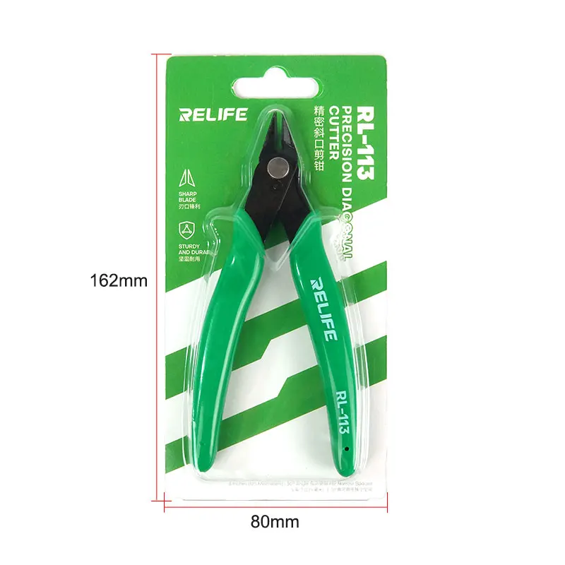 RELIFE RL-113 Seitenschneider Präzisions-Drahtschneider mit rutschfestem Gummigriff für die Reparatur von Leiterplatten und Kabelschneiden – Detail 9