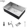 304 Stainless Steel Kitchen Sink Single Bowl Basin Undermount Handmade Brushed Narrow Edge Bar Sink with Drain Accessories Sink 1