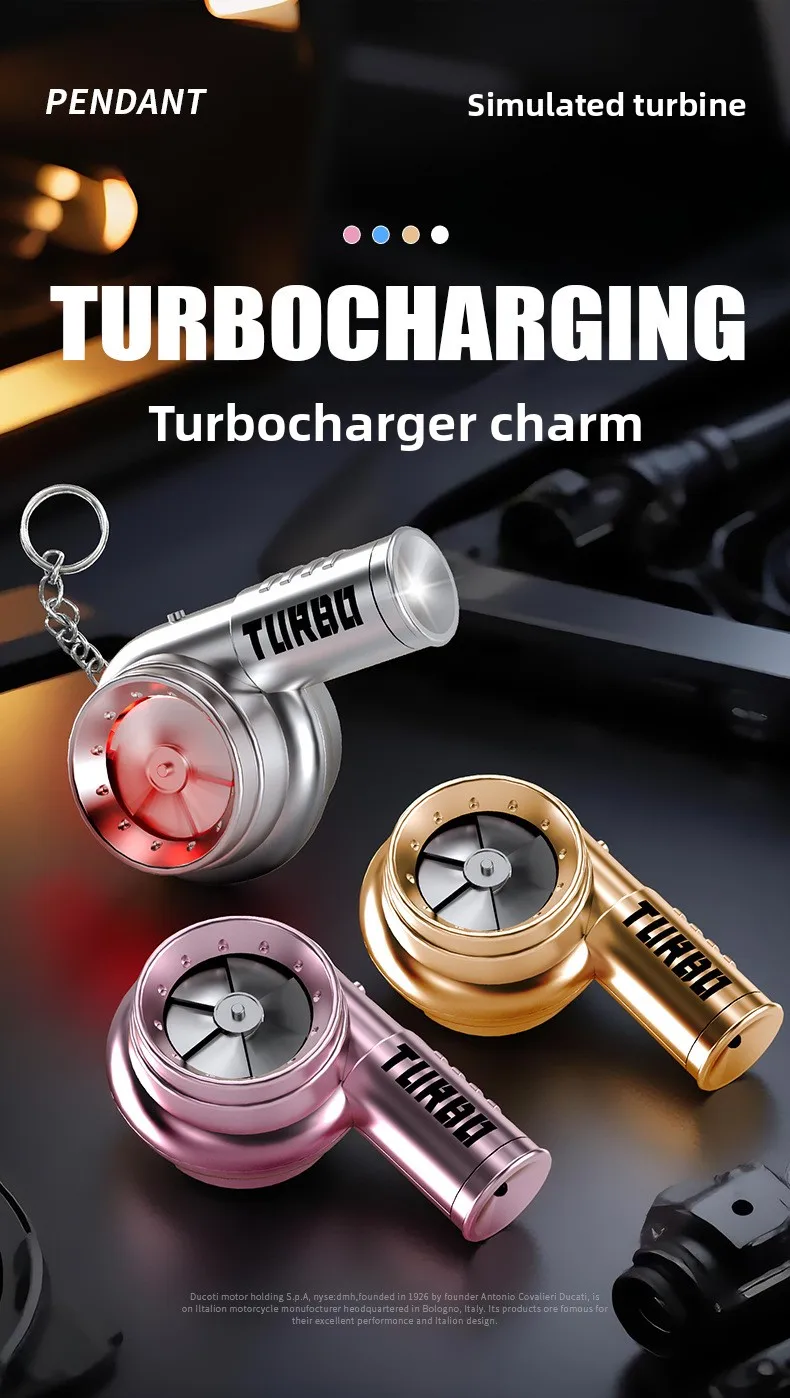 Turbo-Charged Simulation Toy Car Keychain Turbo Light-Up Fidget Toy for Stress Relief Portable Decompression Plaything