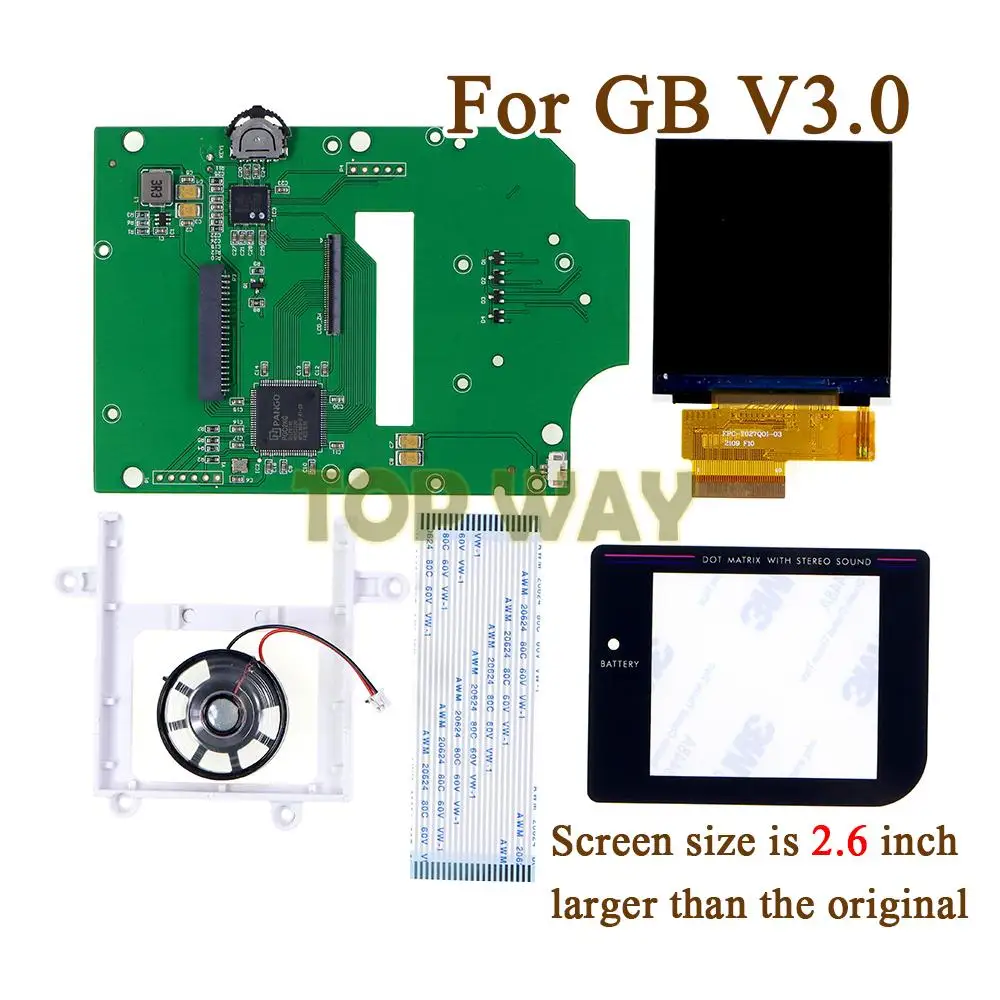 

1set 2.6 Inch IPS Backlight Backlit LCD Kit For GameBoy DMG GB V3.0 DMG Console LCD Screen With Glass Lens Replacement