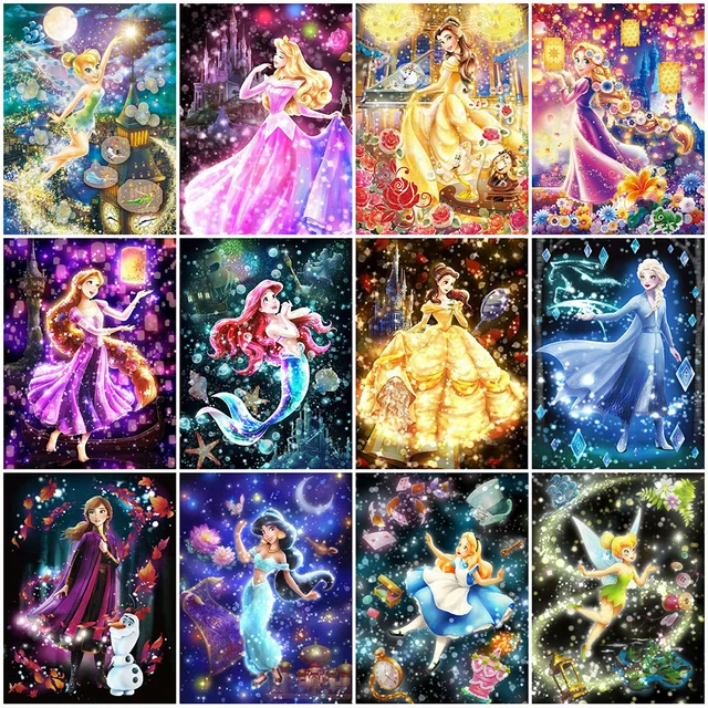 Disney Painting By Numbers Beauty And Beast Portrait Coloring Princess Paint  Kit Adults Lovers With Frame Canvas Handmade Gift - AliExpress