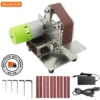 110V/220V Polishing Grinding Machine Cutter Edges Sharpener Multifunctional Grinder Mini Electric Belt Sander 7 speed Adjustable 1