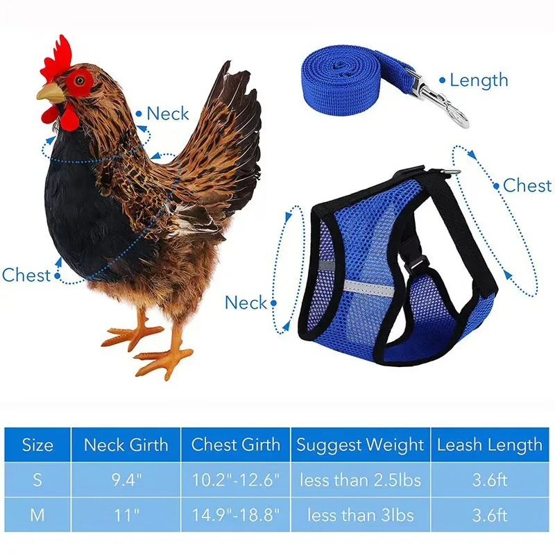 Pet Adjustable Harness Leash for Chicken Puppy Comfortable Breathable Pet Vest for Small Dogs Duck Goose Training Accessories