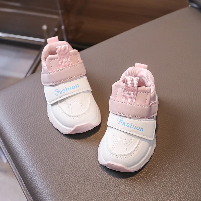 Children High-top Autumn Sneakers Boys Anti-kick Sports Shoes Girls Double Hook Design Sneakers Baby Soft Walking Shoes 3