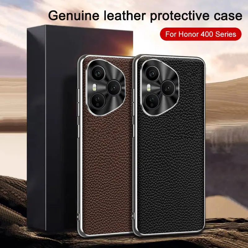 Luxury Leather Electroplating Lychee Texture Shockproof Bumper Case