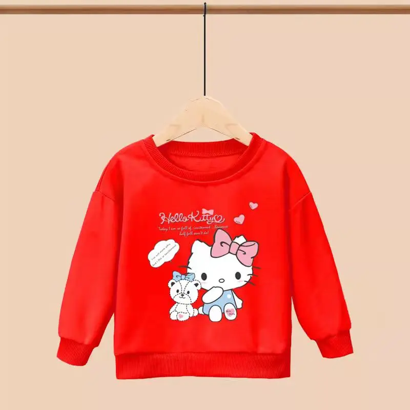 thumbnail image 1 of Hello Kitty-suéter de tendencia de otoño para niños y niñas, camisetas de manga larga con estampado informal coreano, camisetas, ropa para niños, 1 of 5